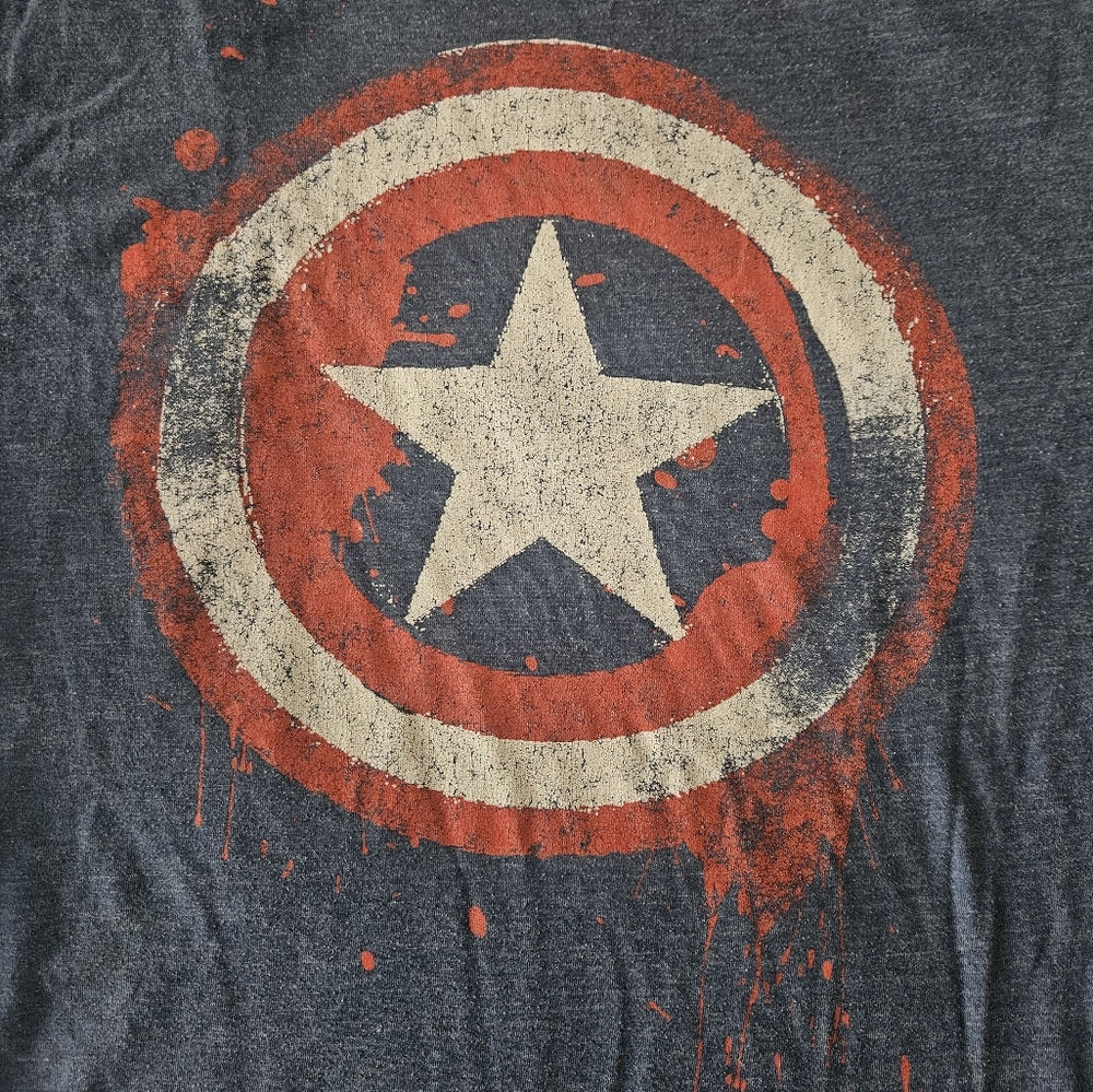 MARVEL Captain America Distressed Blue T-Shirt | SZ M - Picture 4 of 6